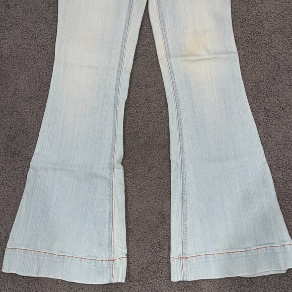 PARIS HILTON "That's Hot" HIP HUGGER LOW RISE BIG BELL LIGHT WASH Y2K JEANS - 28 - Picture 3 of 15